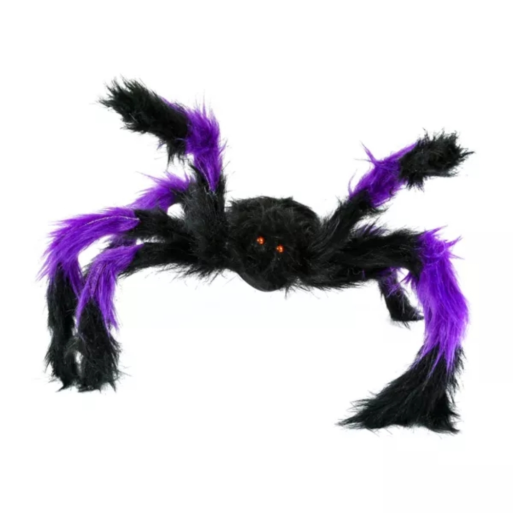 National Tree Company 20 in. Halloween Black and Purple Spider